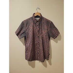 Howler Brothers Tiki Shirt Mens M Short Sleeve Button Up All Over Hawaiin Print